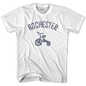 Rochester City Tricycle Adult Cotton T-shirt - White Rochester City Tricycle Adult Cotton T-shirt - White