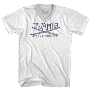 Swamis Surf Adult Tri-Blend V-neck T-shirt - White