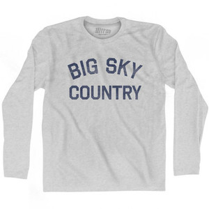 Montana Big Sky Country Nickname Adult Cotton Long Sleeve T-shirt - Grey Heather