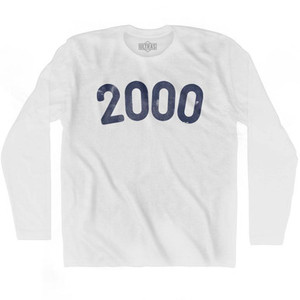 2000 Year Celebration Adult Cotton Long Sleeve T-shirt - White 2000 Year Celebration Adult Cotton Long Sleeve T-shirt - White