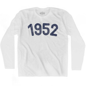 1952 Year Celebration Adult Cotton Long Sleeve T-shirt - White 1952 Year Celebration Adult Cotton Long Sleeve T-shirt - White