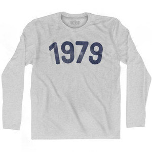 1979 Year Celebration Adult Cotton Long Sleeve T-shirt - Grey Heather 1979 Year Celebration Adult Cotton Long Sleeve T-shirt - Grey Heather