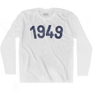 1949 Year Celebration Adult Cotton Long Sleeve T-shirt - White 1949 Year Celebration Adult Cotton Long Sleeve T-shirt - White
