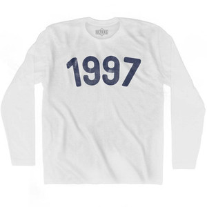 1997 Year Celebration Adult Cotton Long Sleeve T-shirt - White 1997 Year Celebration Adult Cotton Long Sleeve T-shirt - White