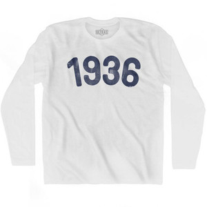 1936 Year Celebration Adult Cotton Long Sleeve T-shirt - White 1936 Year Celebration Adult Cotton Long Sleeve T-shirt - White