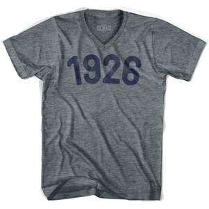 1926 Year Celebration Adult Tri-Blend V-neck Junior Cut Womens T-shirt - Athletic Grey