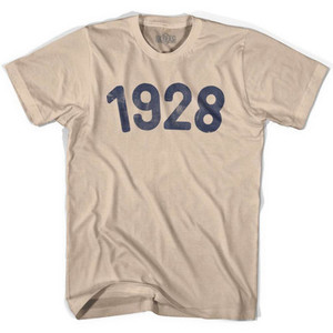1928 Year Celebration Adult Cotton T-shirt - Creme 1928 Year Celebration Adult Cotton T-shirt - Creme
