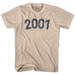 2001 Year Celebration Adult Cotton T-shirt - Creme