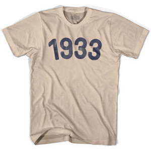 1933 Year Celebration Adult Cotton T-shirt - Creme 1933 Year Celebration Adult Cotton T-shirt - Creme