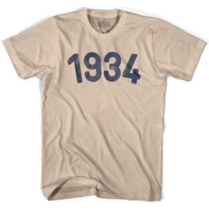 1934 Year Celebration Adult Cotton T-shirt - Creme 1934 Year Celebration Adult Cotton T-shirt - Creme