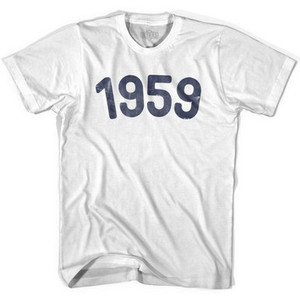 1959 Year Celebration Adult Cotton T-shirt - White 1959 Year Celebration Adult Cotton T-shirt - White