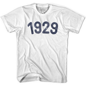 1929 Year Celebration Adult Cotton T-shirt - White 1929 Year Celebration Adult Cotton T-shirt - White