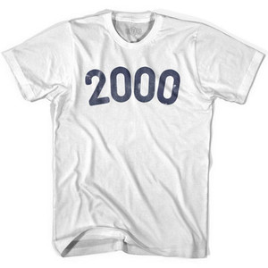 2000 Year Celebration Adult Cotton T-shirt - White 2000 Year Celebration Adult Cotton T-shirt - White