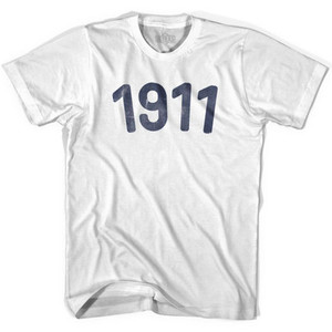 1911 Year Celebration Adult Cotton T-shirt - White 1911 Year Celebration Adult Cotton T-shirt - White