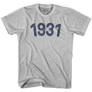 1931 Year Celebration Adult Cotton T-shirt - Grey Heather 1931 Year Celebration Adult Cotton T-shirt - Grey Heather