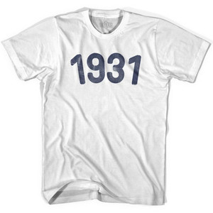 1931 Year Celebration Adult Cotton T-shirt - White 1931 Year Celebration Adult Cotton T-shirt - White
