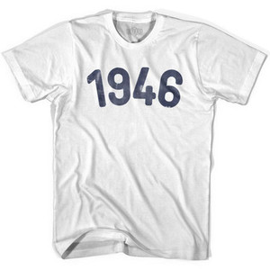 1946 Year Celebration Adult Cotton T-shirt - White 1946 Year Celebration Adult Cotton T-shirt - White