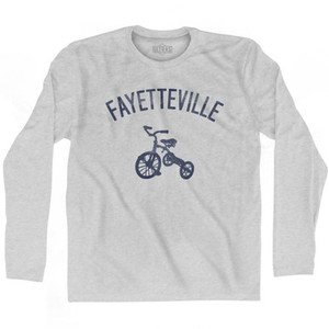 Fayetteville City Tricycle Adult Cotton Long Sleeve T-shirt - Grey Heather Fayetteville City Tricycle Adult Cotton Long Sleeve T-shirt - Grey Heather