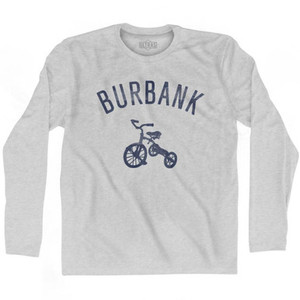 Burbank Tricycle Adult Cotton Long Sleeve T-shirt - Grey Heather