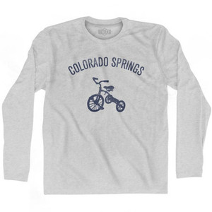 Colorado Springs Tricycle Adult Cotton Long Sleeve T-shirt - Grey Heather Colorado Springs Tricycle Adult Cotton Long Sleeve T-shirt - Grey Heather