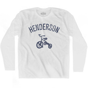 Henderson City Tricycle Adult Cotton Long Sleeve T-shirt - White