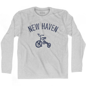 New Haven City Tricycle Adult Cotton Long Sleeve T-shirt - Grey Heather New Haven City Tricycle Adult Cotton Long Sleeve T-shirt - Grey Heather