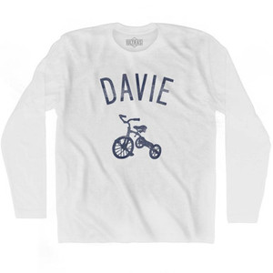 Davie City Tricycle Adult Cotton Long Sleeve T-shirt - White