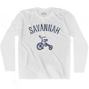 Savannah City Tricycle Adult Cotton Long Sleeve T-shirt - White