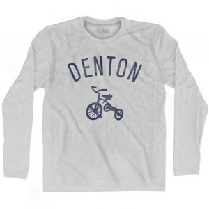 Denton City Tricycle Adult Cotton Long Sleeve T-shirt - Grey Heather