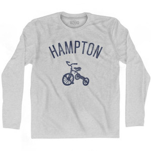 Hampton City Tricycle Adult Cotton Long Sleeve T-shirt - Grey Heather