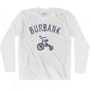 Burbank Tricycle Adult Cotton Long Sleeve T-shirt - White