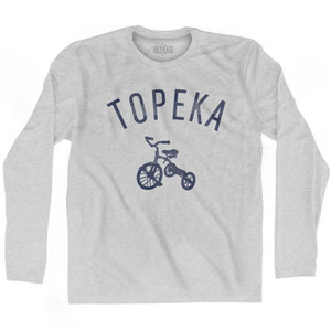 Topeka City Tricycle Adult Cotton Long Sleeve T-shirt - Grey Heather Topeka City Tricycle Adult Cotton Long Sleeve T-shirt - Grey Heather