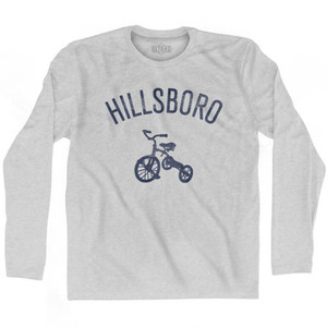 Hillsboro City Tricycle Adult Cotton Long Sleeve T-shirt - Grey Heather Hillsboro City Tricycle Adult Cotton Long Sleeve T-shirt - Grey Heather
