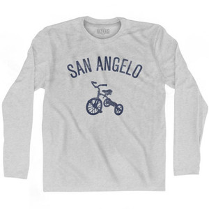 San Angelo City Tricycle Adult Cotton Long Sleeve T-shirt - Grey Heather San Angelo City Tricycle Adult Cotton Long Sleeve T-shirt - Grey Heather