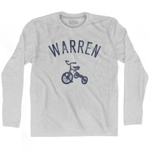 Warren City Tricycle Adult Cotton Long Sleeve T-shirt - Grey Heather Warren City Tricycle Adult Cotton Long Sleeve T-shirt - Grey Heather