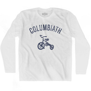 Columbiath City Tricycle Adult Cotton Long Sleeve T-shirt - White Columbiath City Tricycle Adult Cotton Long Sleeve T-shirt - White