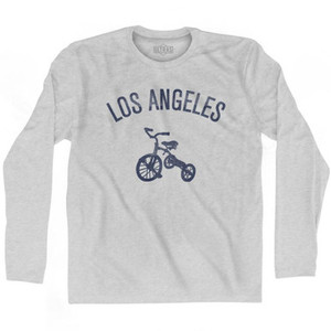 Los Angeles City Tricycle Adult Cotton Long Sleeve T-shirt - Grey Heather Los Angeles City Tricycle Adult Cotton Long Sleeve T-shirt - Grey Heather