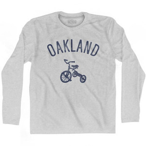 Oakland City Tricycle Adult Cotton Long Sleeve T-shirt - Grey Heather Oakland City Tricycle Adult Cotton Long Sleeve T-shirt - Grey Heather