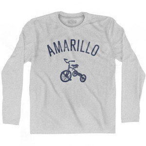 Amarillo Tricycle Adult Cotton Long Sleeve T-shirt - Grey Heather Amarillo Tricycle Adult Cotton Long Sleeve T-shirt - Grey Heather