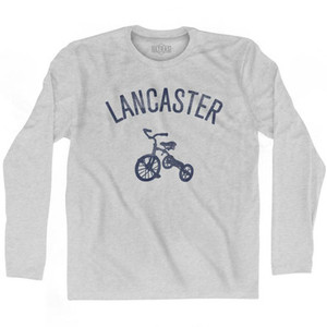 Lancaster City Tricycle Adult Cotton Long Sleeve T-shirt - Grey Heather Lancaster City Tricycle Adult Cotton Long Sleeve T-shirt - Grey Heather
