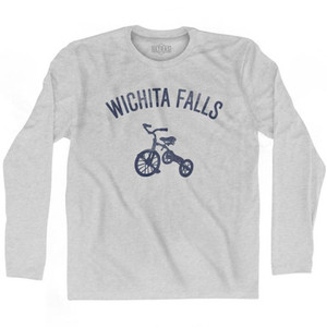 Wichita Falls City Tricycle Adult Cotton Long Sleeve T-shirt - Grey Heather