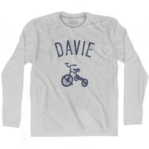 Davie City Tricycle Adult Cotton Long Sleeve T-shirt - Grey Heather Davie City Tricycle Adult Cotton Long Sleeve T-shirt - Grey Heather