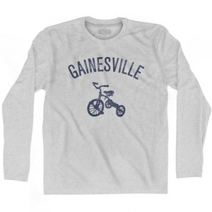 Gainesville City Tricycle Adult Cotton Long Sleeve T-shirt - Grey Heather Gainesville City Tricycle Adult Cotton Long Sleeve T-shirt - Grey Heather