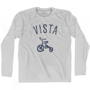 Vista City Tricycle Adult Cotton Long Sleeve T-shirt - Grey Heather Vista City Tricycle Adult Cotton Long Sleeve T-shirt - Grey Heather