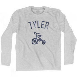 Tyler City Tricycle Adult Cotton Long Sleeve T-shirt - Grey Heather Tyler City Tricycle Adult Cotton Long Sleeve T-shirt - Grey Heather