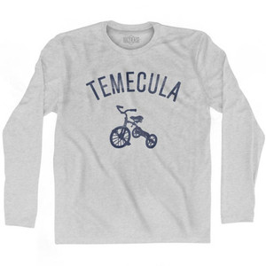 Temecula City Tricycle Adult Cotton Long Sleeve T-shirt - Grey Heather Temecula City Tricycle Adult Cotton Long Sleeve T-shirt - Grey Heather