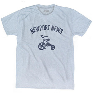 Newport News City Tricycle Adult Tri-Blend T-shirt - Athletic White Newport News City Tricycle Adult Tri-Blend T-shirt - Athletic White