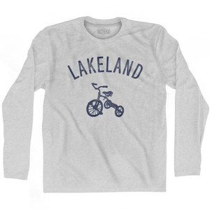 Lakeland City Tricycle Adult Cotton Long Sleeve T-shirt - Grey Heather Lakeland City Tricycle Adult Cotton Long Sleeve T-shirt - Grey Heather