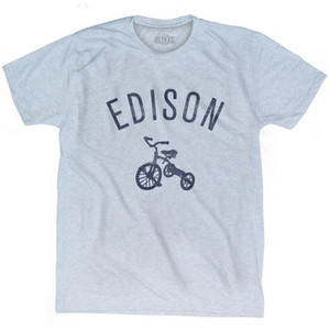 Edison City Tricycle Adult Tri-Blend T-shirt - Athletic White