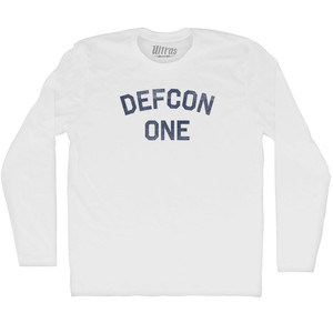 Defcon One Adult Cotton Long Sleeve T-shirt - White